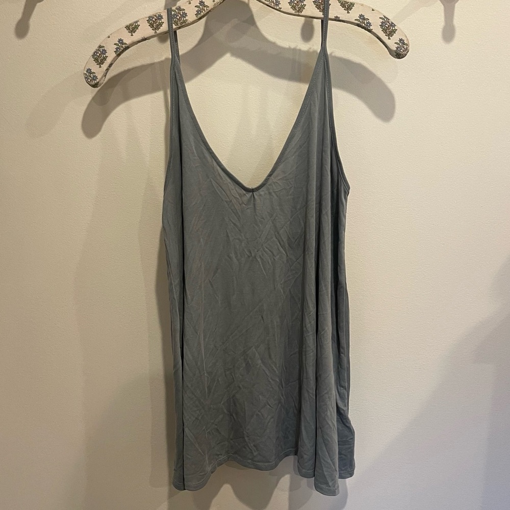 Urban Outfitters green silky tank top